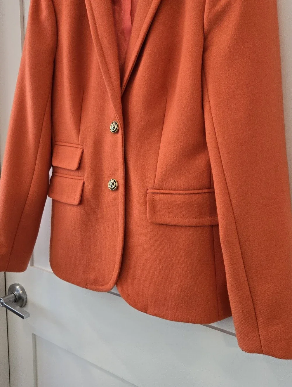 J.Crew Orange 100% Wool Blazer Sz 6